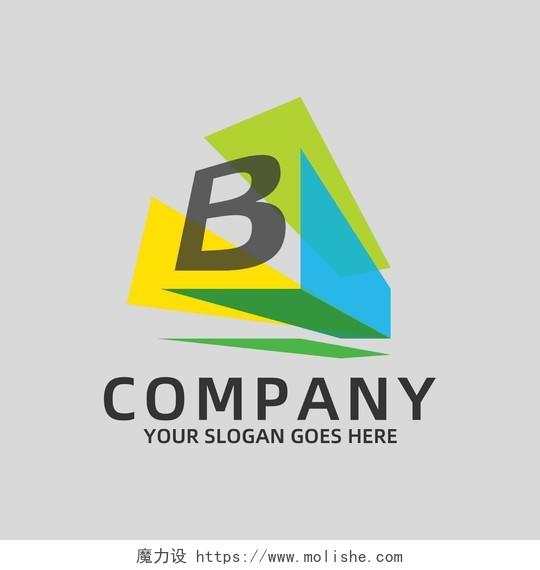 多彩黄绿蓝字母B企业logo标志标识英文字母logo设计